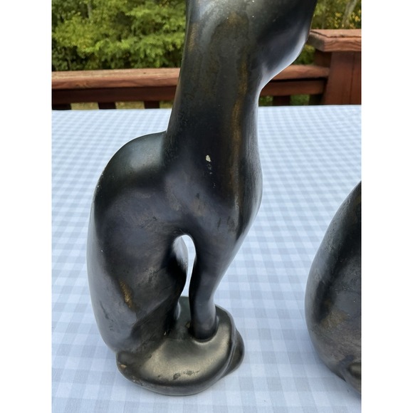 Set Of 2 MCM Ceramic Siamese Cats Figurines Hand Made - Picture 6 of 6